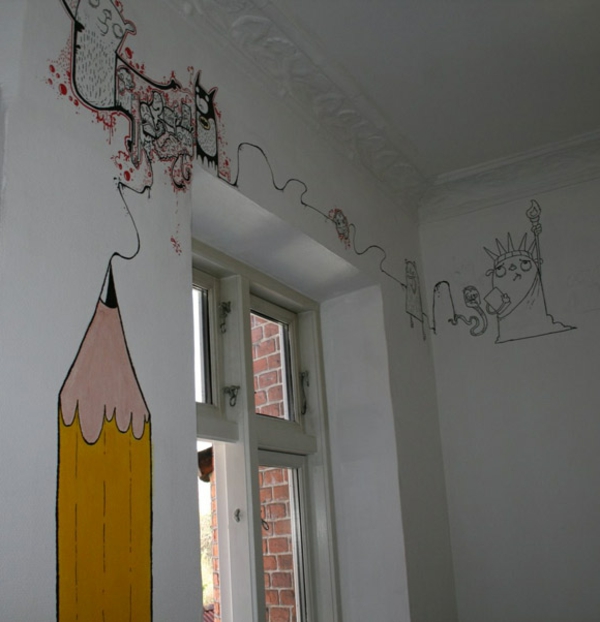 τοιχογραφία-μολύβι-in-νηπιαγωγείο