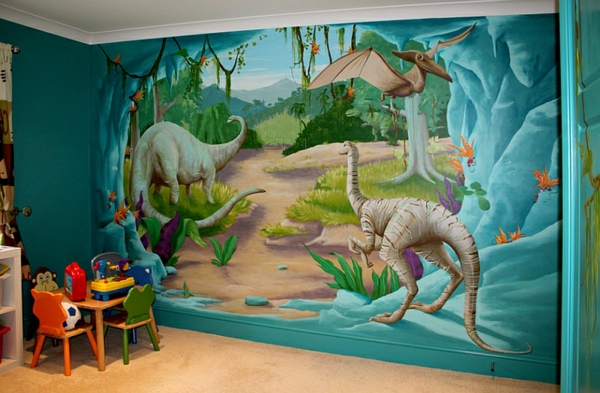 τοιχογραφία-in-νηπιαγωγείο-Jurassic πάρκο