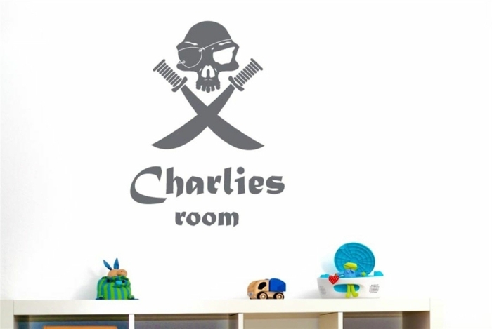 这个房间属于Charlies写在头骨Wanddeko托儿所