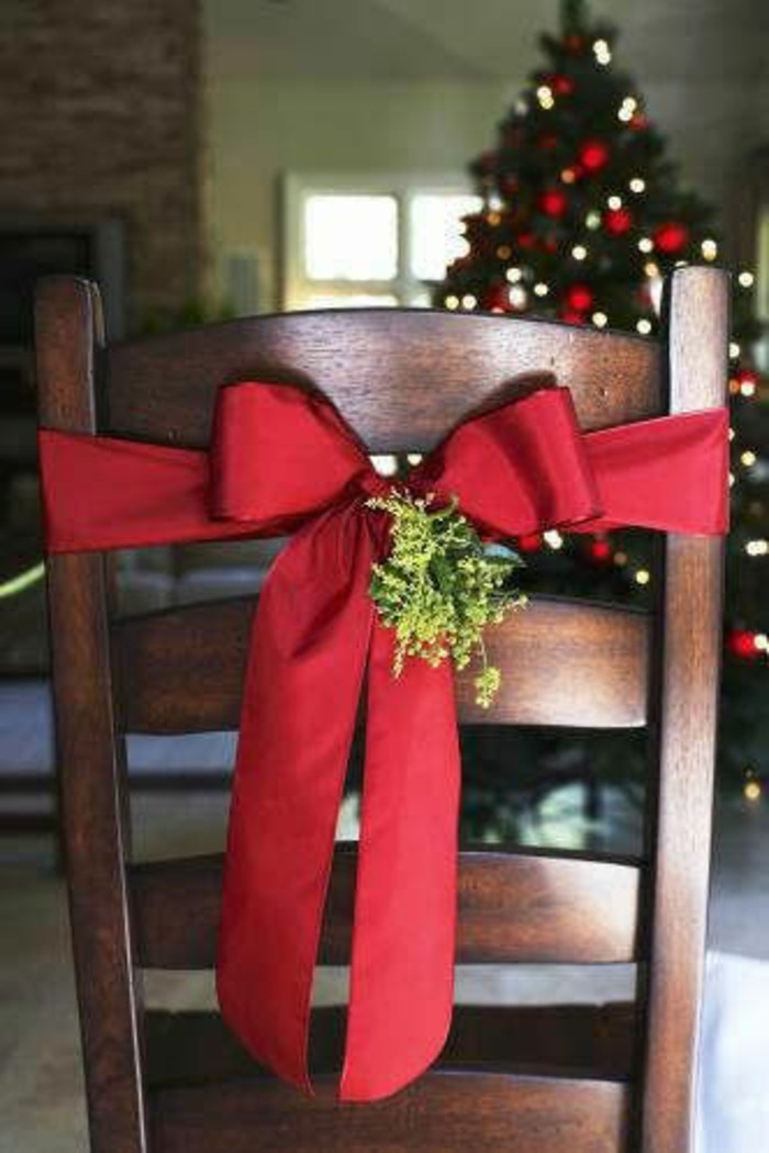 圣诞装饰自己动手制作weihnachtsdeko自己动手，制作椅的红色蝴蝶结