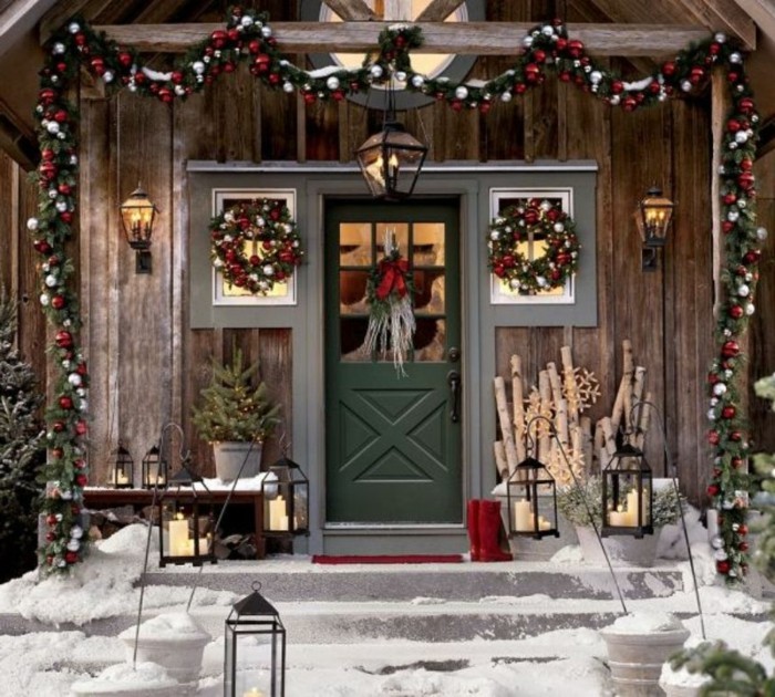 joulu-ikkuna kuvaa-kiinnostavan kaunis koristelu
