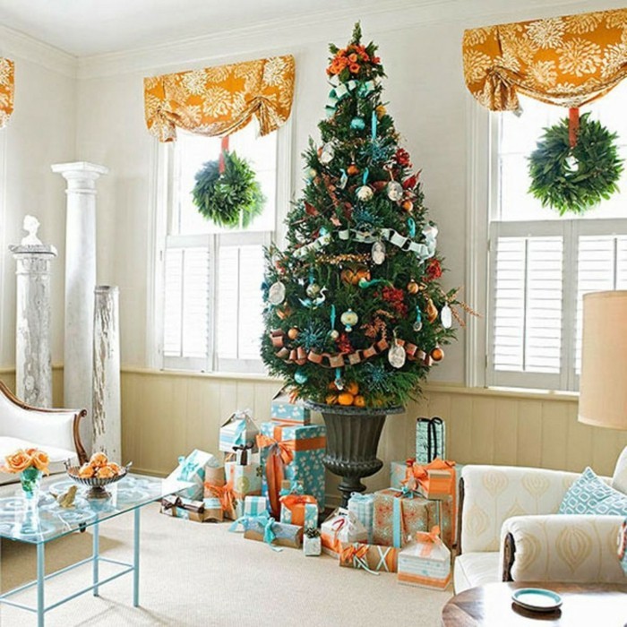 Karácsonyi ablak ékszer-egy szép karácsonyfa