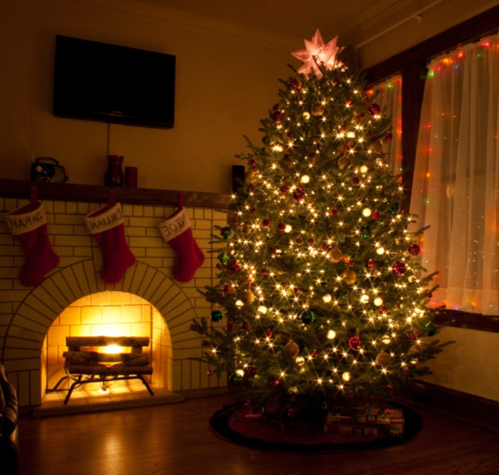 Χριστούγεννα-με-φωτισμού-Μοναδικό-design-άνετο υπνοδωμάτιο