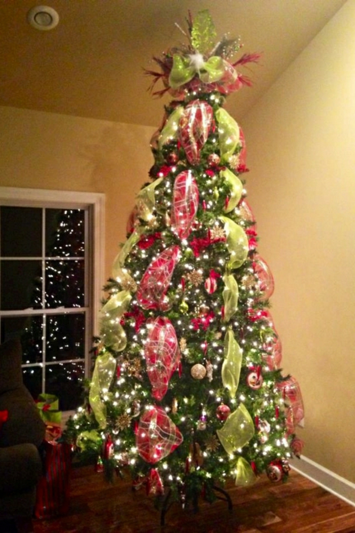 karácsonyfa-díszítő dicsőséges-zöld-piros