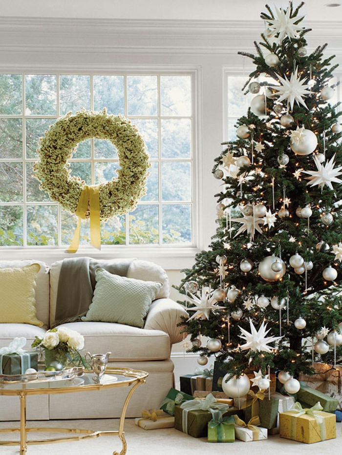 karácsonyfa-díszítő fehér-deco