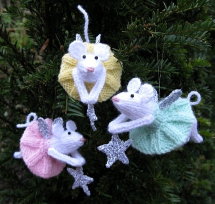 weihnachtsdeko से crochet-तीन चूहों-साथ-Sternen