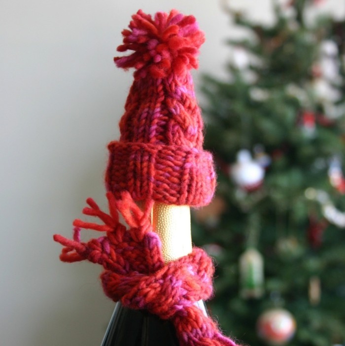 weihnachtsdeko-钩针小帽子和围巾