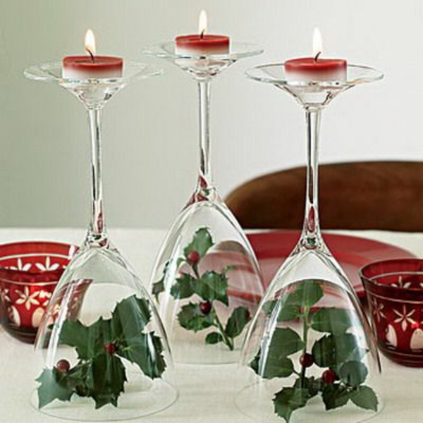 Weihnachtsdeko-idées-bougies sur verre