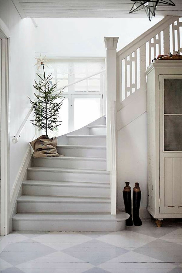 weihnachtsdeko-רעיונות-סקנדינבי המדרגות