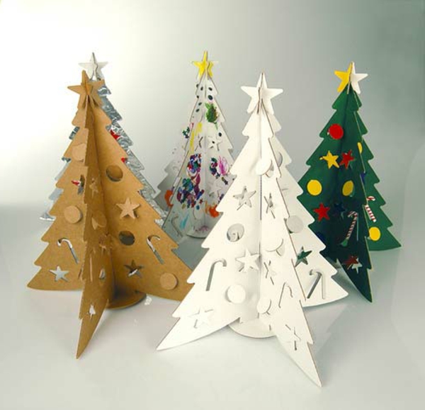 Weihnachtsdeko-idées-quatre arbres de sapin