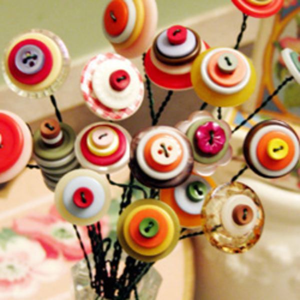 Weihnachtsdeko-yourself-Tinker-botones de flores-