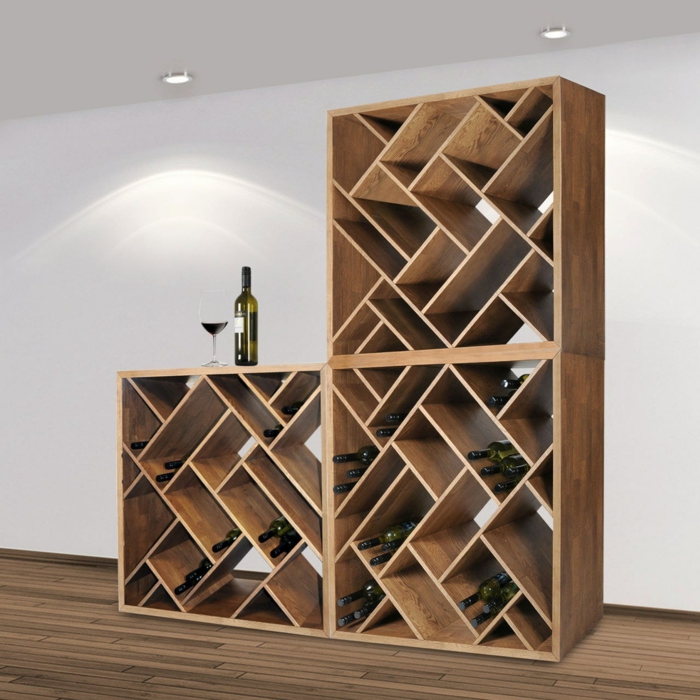 ράφι κρασιού για την ιδέα του τείχους που είναι ιδανική για μπουκάλια κρασιού και βιβλία και τέλειο ράφι