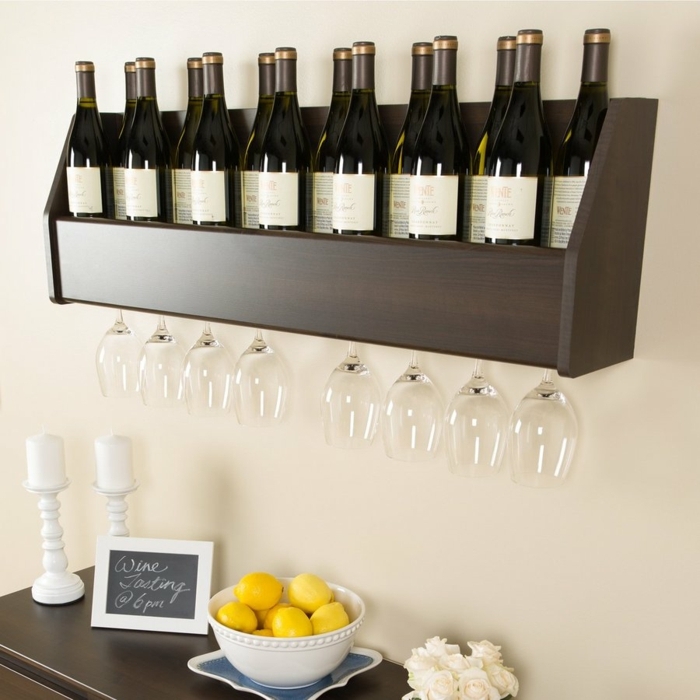 רעיון עיצוב אלגנטי עבור מתלה יין בבית יין מתלה עבור הדירה או עבור לימונים בבית