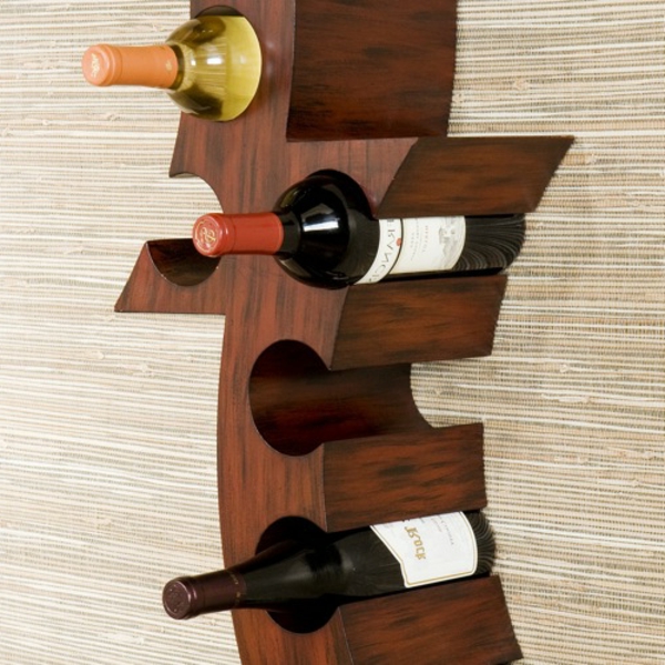 vino stand-wood-self-build-colgar en la pared