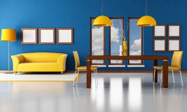 צבע חי-כחול-אולטרה-מודרני - שולחן עץ מלא