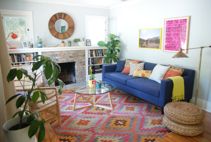 生活的想法客厅：用地毯模式，你可以在客厅里创造更多新鲜感