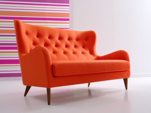 σχεδιασμός σαλόνι-δροσερό-καναπέ-σχεδιασμό-σε-πορτοκαλί