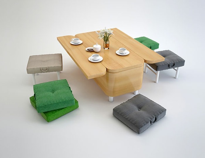 ריהוט-ספה-אוכל מרופד שולחן עץ וכסאות מרופדים שרפרף-tischdeko-פרח-קפה ספל