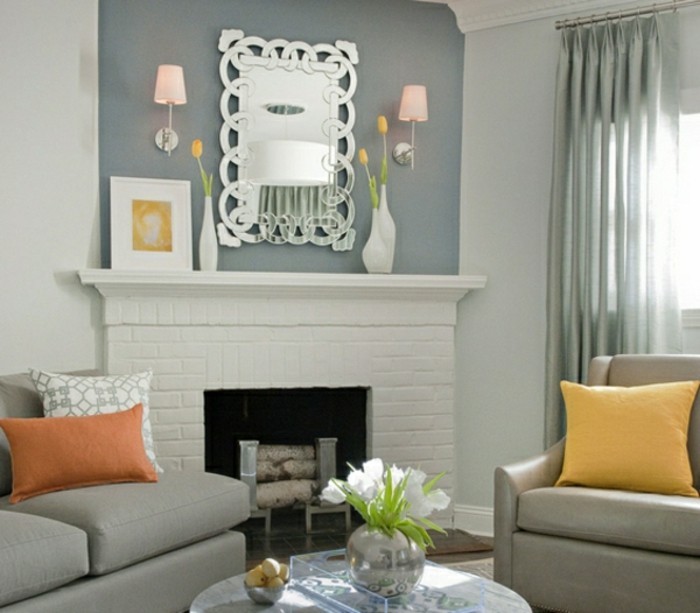 客厅窗帘的想法，灰颜色的现代设计，客厅