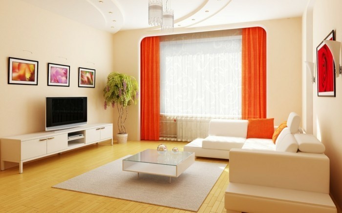 客厅，窗帘的想法，在闪光，颜色