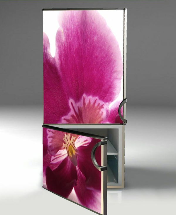 maravillosa pegatina para el refrigerador de la flor en rosa