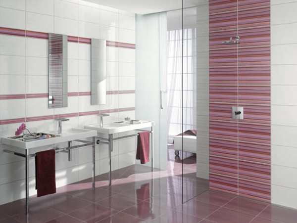 精彩的现代浴室瓷砖的思想理念