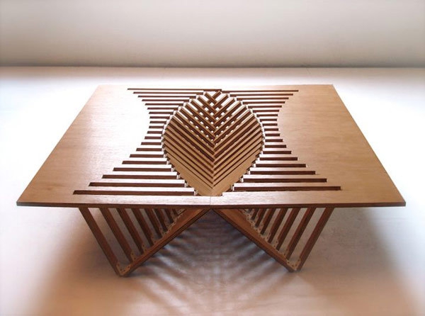moderne table de bois-design