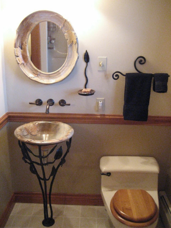 शानदार बाथरूम दौर-सिंक-वार्म रंग