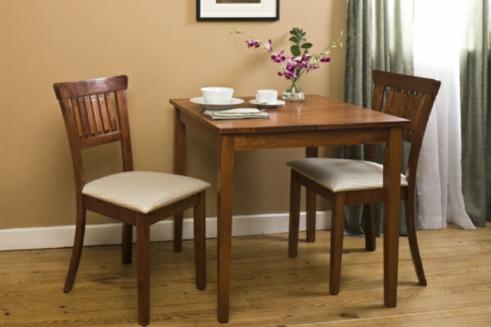 belle table en salle à partir de bois-manger rustique