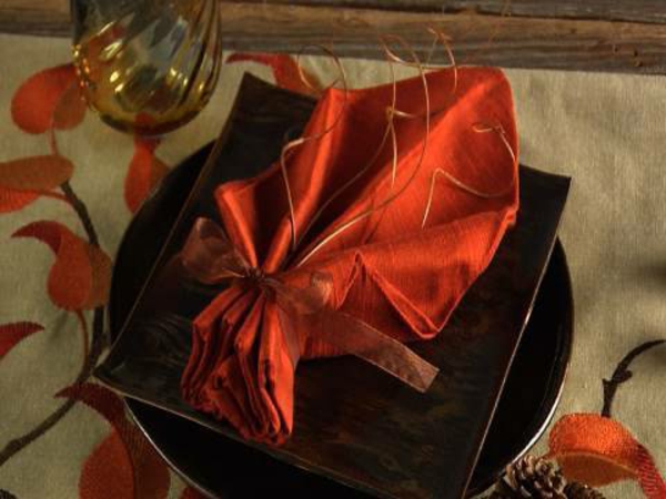 美丽的餐巾皱圣诞装饰