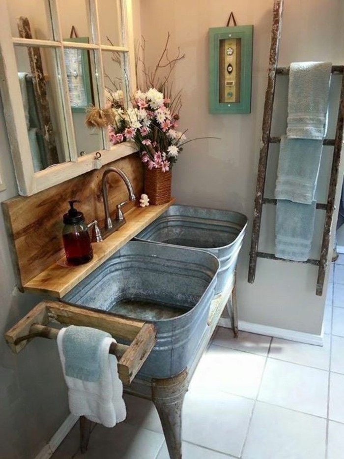 красива мивка-сам изгради рустикален дизайн-пра-баня