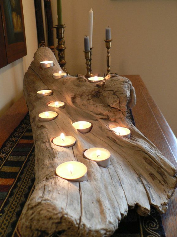 belle Candlestick de bois-un-grand-décoration-pour-home