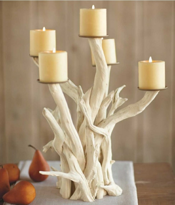 beau Driftwood Candlestick as-a-grand-décoration-pour-home