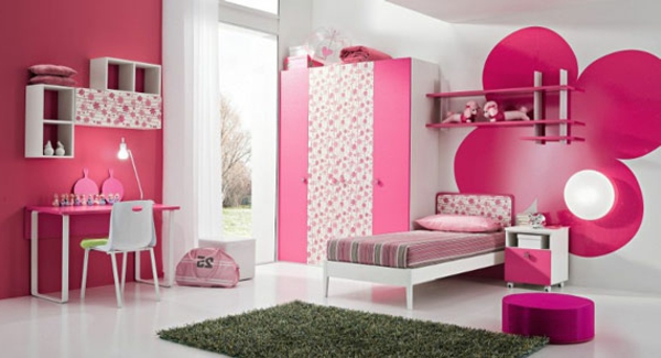 belle chambre en rose-couleur-