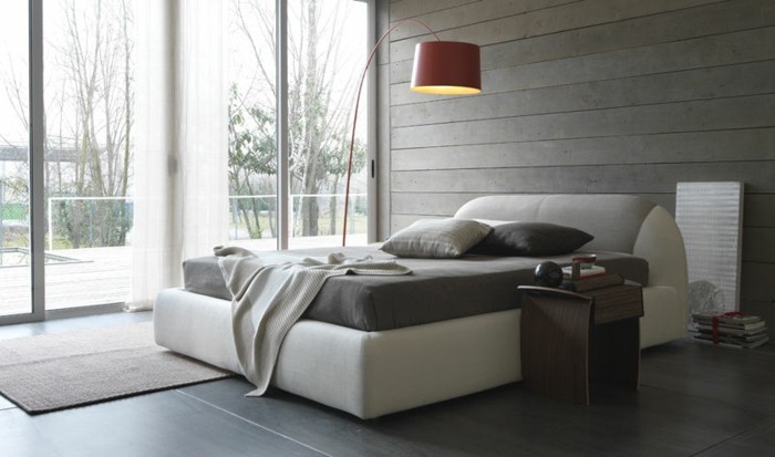 hermosa modelo tapizado cama con camas box-gris-interior