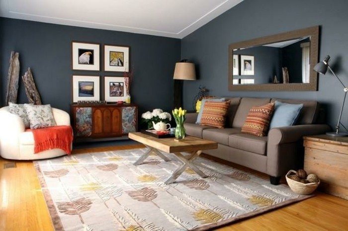 美丽的模型，起居室彩墙汽油优雅carpet-