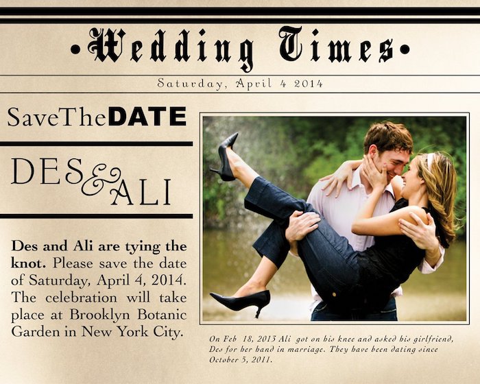 झरने के सामने दो खड़े की एक अच्छी तस्वीर - शादी के समाचार पत्र उदाहरण