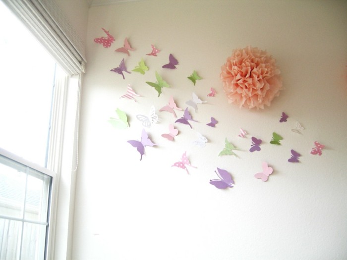 chambre papier peint pour-fille grands-papier-papillons