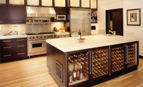 Room design-idées-pour-mieux-stockage de vin-dans la cuisine-beaucoup d'espace et très innovant