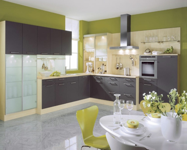 chambre design-idées-moderne-cuisine-blanc-vert-brun-couleurs-de-la-nature